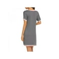 thumbnail image 4 of Taykoo Women's Nightshirt Short Sleeve Cotton Solid Color Round Neck Sleepwear Pajama Dress Home Wear S-XXL, 4 of 5