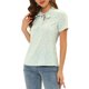 thumbnail image 1 of Blusa impresa de cuello con lazo para mujer de manga corta INSPIRE CHIC XS verde-floral, 1 of 6