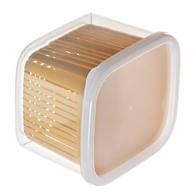 Contenedor de almacenamiento para nevera con drenaje, productos de cocina, verduras, frutas, verduras, frutas, organizador para nevera, contenedor de almacenamiento de frutas con drenaje de alta capacidad Jadeshay A