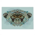 thumbnail image 2 of Grunge Cutting Board, Patterned Head of a Monkey on the Grunge Background Totem Illustration, Decorative Tempered Glass Cutting and Serving Board, Large Size, Teal and Brown, by Ambesonne, 2 of 5