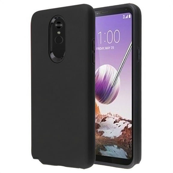 LG Stylo 5 Phone Case Slim Hybrid Armor Grip Shockproof Impact [Shock Absorption] Rubber Dual Layer Rugged Protective Full Body Hard PC Bumper Frame & Soft TPU BLACK Cover for LG Stylo 5