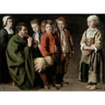 thumbnail image 3 of Antoine Le Nain 18x14 Black Modern Framed Museum Art Print Titled - The Village Piper (1642), 3 of 5