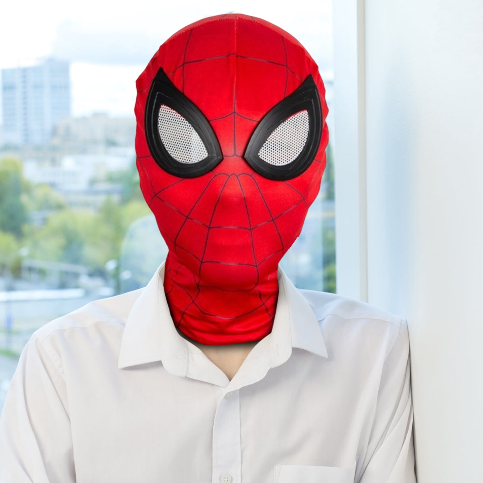 Full Head Spider Mask, Realistic Web Design & Breathable Texture for Costume Parties & Immersive Hero Adventures, Black