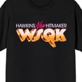 thumbnail image 2 of Stranger Things 5 Hawkins Hitmaker WSQK Adult Black Crew Neck Short Sleeve T-shirt-Medium, 2 of 7
