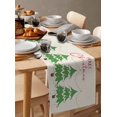 thumbnail image 6 of Green Tree Christmas Burlap-Cotton Table Runner 72 Inches Long,Xmas Tree Snowflake Rustic Farmhouse Table Runners,Outdoor Dining Tablecloths Decor for Baby Shower Party Wedding 13x72, 6 of 9