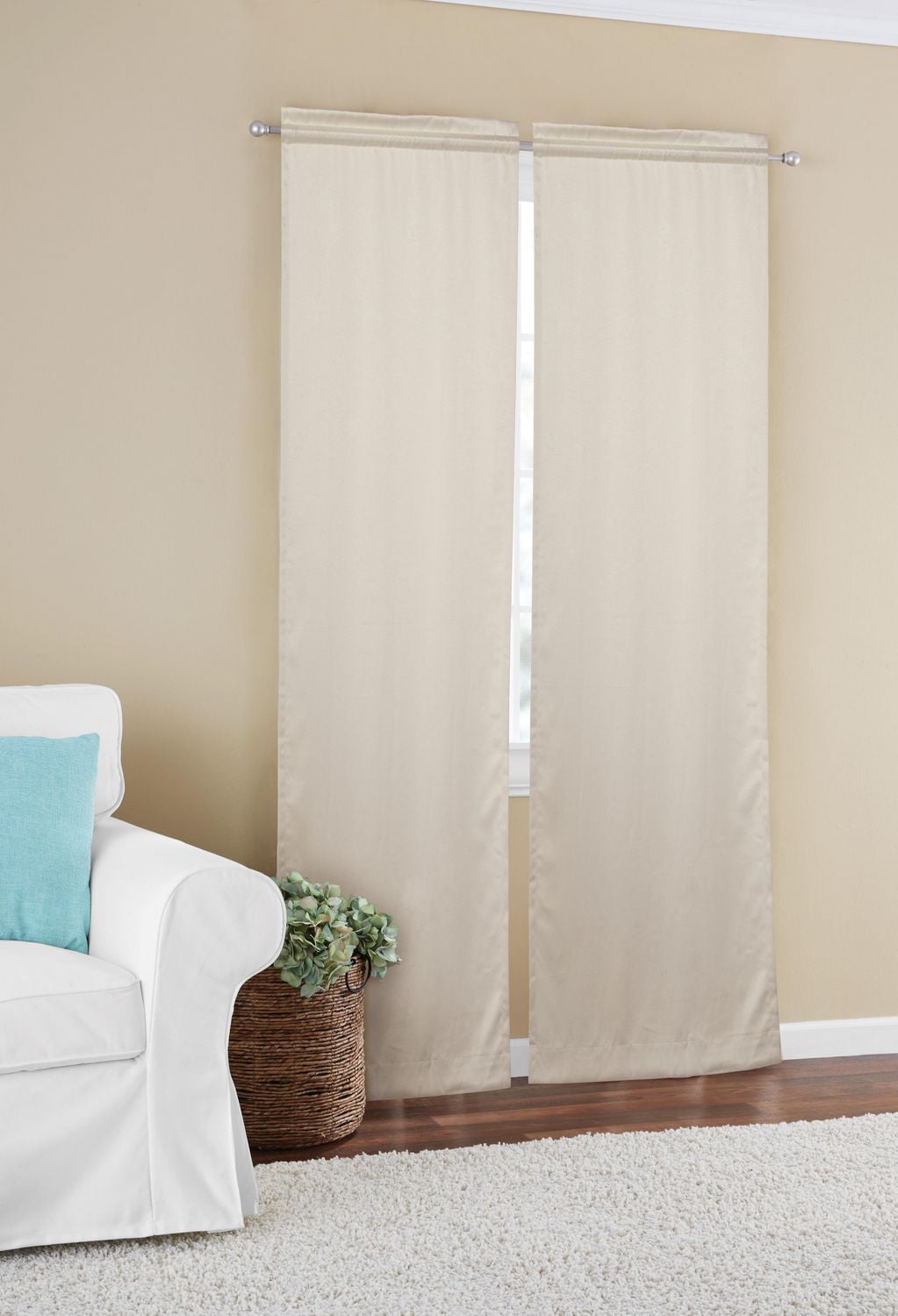 Mainstays Room Darkening 84" Rod Pocket Window Panel Pair