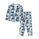 thumbnail image 1 of Balery Blue Excavator Conjunto de Pijama con Estampado para Mujer, Conjunto de Dos Piezas con Manga Larga, Ropa de Dormir Suave con Bolsillos, Pijamas Cómodos-Large, 1 of 7