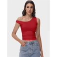 thumbnail image 2 of Womens Off The Shoulder Tops Sleeveless Shirts Going Out Crop Tank Tops Slim Fitted Summer Outfits, 2 of 6