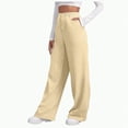 thumbnail image 2 of Linfrsh Sweatpants Women Womens Baggy Barrel Pants Wide Leg Lounge Drawstring Sweatpants with Pockets Khaki,2XL, 2 of 2
