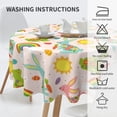 thumbnail image 4 of Easter Tablecloth Round 60 inch Easter Bunny Table Cloth Cover with Spring Boho Flowers Cute Rabbit Happy Easter Eggs Washable Table Decoation for Dining Kitchen Holiday, 4 of 6