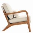 thumbnail image 5 of Oak Armrest Oak Upholstered Single Lounge Chair Indoor Lounge Chair Off-White, 5 of 33