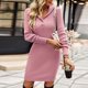 thumbnail image 4 of Vestido Cuello de solapa Vestido elegante Casual Mujer Estilo sexy Ropa de fiesta (Rosa S) Kuymtek Rosa T S para Mujer, 4 of 7