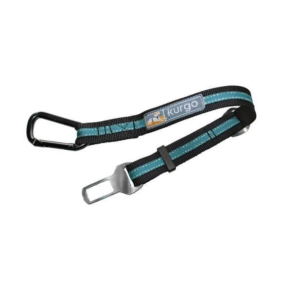 Kurgo Direct to Seatbelt Tether - Cinturón de seguridad para perros y cinturón de seguridad para coche para perros, color azul