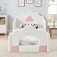 thumbnail image 2 of ChenyueFurn Twin Cloud Bed, Solid Wood Frame with Safety Guardrails,White, 2 of 12