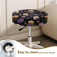 thumbnail image 4 of Renewold Skull Pumpkin Bat Rose Bar Stool Cover Breathable Soft 12-14 Inch Round Stool Covers Stretch Washable Stool Seat Slipcovers Halloween Decor, 2 Count, 4 of 6