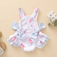 thumbnail image 2 of Girl Swimwear Bow Cake Pattern Backless Ruffles Suspender Swimsuit, 2 of 5
