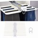 thumbnail image 5 of Trouser Hangers Sliding Trouser Rack Stainless Steel Multifunction Pull-Out Trouser Rack Non-Slip Jeans Rack 22 Rods, Beige, 5 of 5