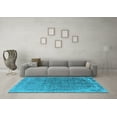 thumbnail image 3 of Ahgly Company Indoor Square Oriental Light Blue Industrial Area Rugs, 7' Square, 3 of 4