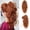Copper Red, variant on Ponytail Extension, 18 Inch Claw Clip Ponytail Extension, Wavy Curly Claw Clip in Ponytail Hair Extensions,   Ponytail Synthetic Hairpiece for Women (Almond brown)