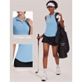 thumbnail image 3 of Pinspark Golf Shirts Women Sleeveless Tennis Polo Lightweight Racerback Tank Tops V Neck with Collar Athletic Tops, 3 of 6