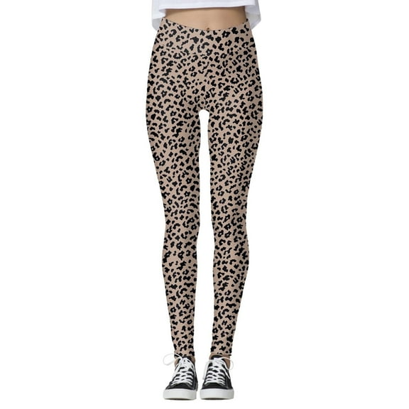 NAFUU High Waisted Leggings For Women Leopard Print Tummy Control Stretchy Tights Slim Fit Leggings Casual Soft Yoga Pants For Women Soft Leggings