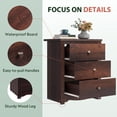 thumbnail image 4 of GALAXHERO Tall Espresso Nightstand with Charging Station and 3 Drawers, Wood Bedside End Table with 2 USB Ports & 2 AC Outlets for Bedroom Living Room Dorm, 4 of 8