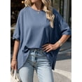 thumbnail image 4 of Summer Short Sleeve Oversize Solid Color T Shirt Women Loose Tops, 4 of 7
