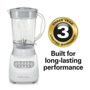 Hamilton Beach Smoothie Blender for Kitchen, 48 oz Jar for Smoothies and Shakes, White