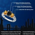 thumbnail image 2 of Gem Stone King 925 Sterling Silver Black Sapphire and Yellow Sapphire Filigree Style 3 Stone Ring for Women (2.89 Cttw, Oval 8X6MM and 6X4MM) (Size 9), 2 of 6