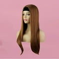 thumbnail image 4 of SUCS Brown Straight Hair Bandana Wig Hair Band Wig Headgear Women Wig, 4 of 5