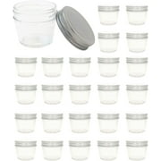(Set of 24) 4 oz Glass Mason Jars With Silver Lids Favor Jars Ideal for Wedding Favors Party Decor