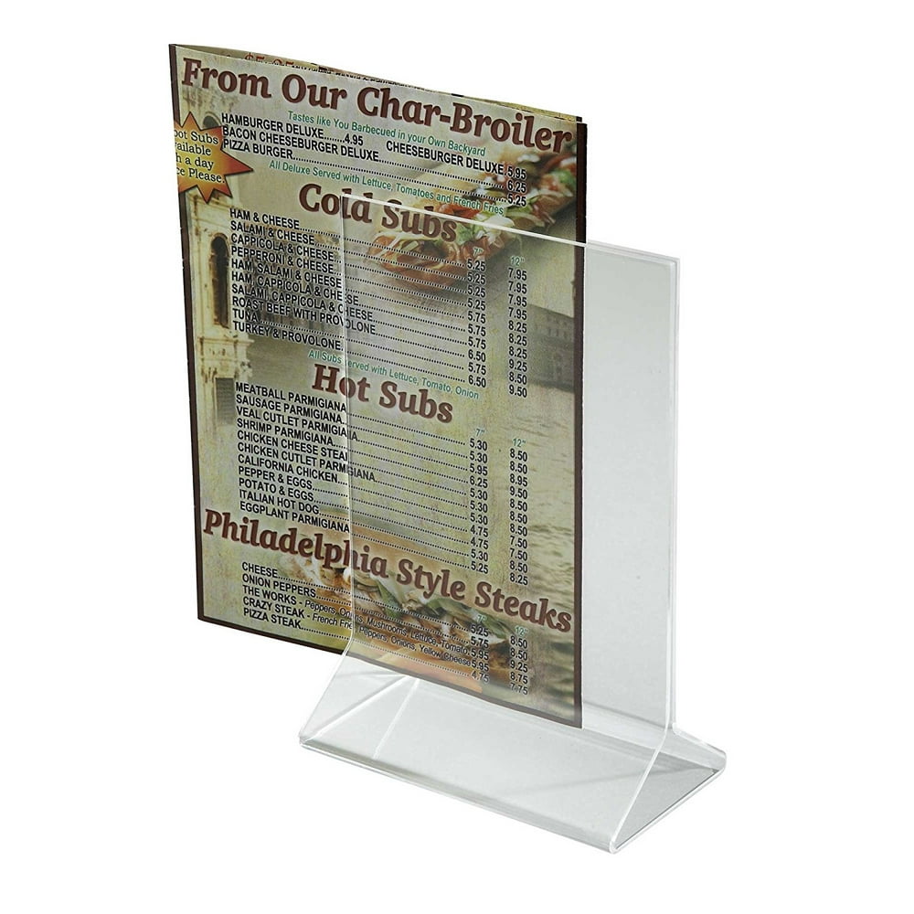 Acrylic Table Tent Menu/Card Holders 4" x 6"