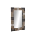 thumbnail image 5 of DecMode 29" x 46" Brown Wall Mirror with Faux Metal Details, 5 of 12