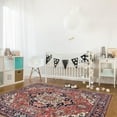 thumbnail image 2 of Boho Area Rug 4x7 Ft Blue Retro Distressed Geometric Washable Area Rugs Oriental Medallion Stain Resistant Floor Carpet Non Shedding Non-Slip Indoor Mats for Living Room Bedroom, 2 of 7