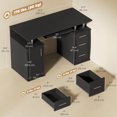 thumbnail image 3 of HOMCOM 47" Computer Desk with Keyboard Tray and Storage Drawers Black, 3 of 10