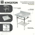 thumbnail image 5 of Kingston Brass Kvpb30mbsqb-T-Set Templeton 30" Rectangular Brass, Marble Console Bathroom, 5 of 6