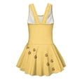 thumbnail image 5 of COEQINE Girls Swimsuit for Swimming, One Piece with Full Coverage Skirt & Built-in Brief, Stretchy Scoop Neck Swim Dress, Fixed Wide Straps, for Kids 3-4 Years, Cat Fish Paw Yellow, 5 of 8