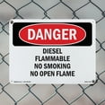 thumbnail image 4 of Diesel Flammable No Smoking No Open Flame OSHA Danger Aluminum Sign 18 Inch x 12 Inch - 10 Pack, 4 of 8