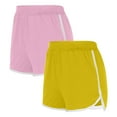 thumbnail image 2 of YOIAVAIOY Womens Yoga Shorts Pack of 2 Comfy Elastic Waist Athletic Dolphin Shorts Running Cycling Workout Gym Sports Bottoms Pink XL, 2 of 3