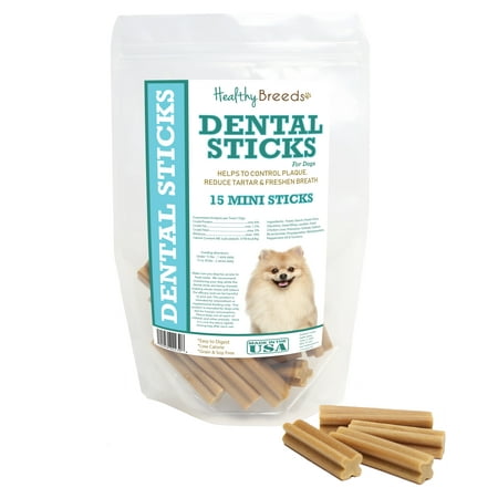 UPC: 0192959022308 | Healthy Breeds Pomeranian Dental Sticks Minis 15 Count