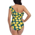 thumbnail image 5 of Gaeub Lemon Women's One Shoulder Ruffle Tummy Control Swimwear for Swimming Surfing Beach Party - X-Large, 5 of 8
