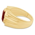 thumbnail image 3 of AFFY 8x10 mm Simulated Birthstone Men's Ring Garnet In 14K Yellow Gold Plated 925 Sterling Silver. Ring Size 13, 3 of 6