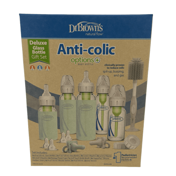 Dr. Brown's Options Narrow Glass Anti-Colic Deluxe Baby Bottle Gift Set 22 Pieces SB06006