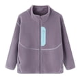 thumbnail image 6 of Mifsaly Boys Girls Fleece Jacket Zip Up Stand Collar Warm Winter Coats Kids Fall Winter Outdoor Everyday Outerwear with Pockets, 6 of 9