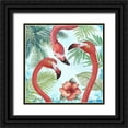 thumbnail image 1 of Phillips, Anita 12x12 Black Ornate Wood Framed with Double Matting Museum Art Print Titled - Flamingos II, 1 of 4