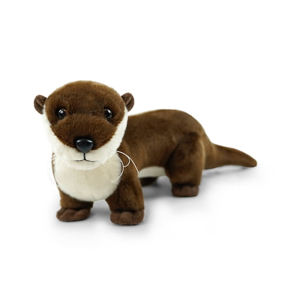 Just qunseen 13.5" Realistic Lying Otter Plush Toy Stuffed Animal Soft for Kids Cuddly Animal Gift