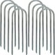 thumbnail image 1 of Heavy Duty Trampoline Stakes - 8-Piece U-Shaped Galvanized Steel Ground Anchors for High Wind Resistance (Silver), 1 of 5