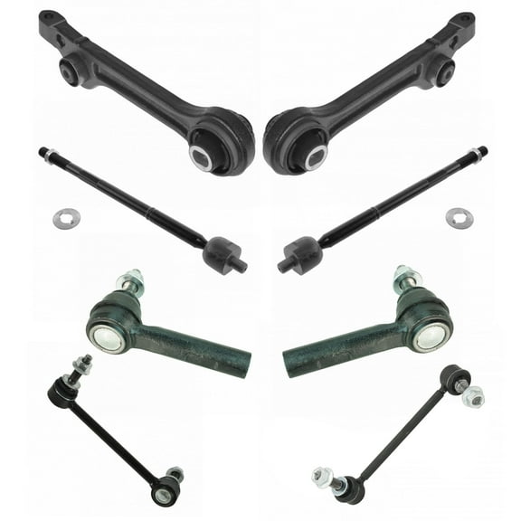 TRQ 8pc Steering Suspension Kit Control Arms Tie Rods Sway Bar End Links PSA69965