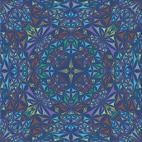 Ahgly Company Indoor Square Patterned Glacial Blue Ice Blue Area Rugs, 6' Square