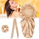 thumbnail image 3 of Sombrero De Banda Ancha + Cuerda Para El Cabello + Juego De Bandas Para El Cabello Para Mujeres Sombrero De Tubo Largo Sombrero De Pelo Trenzado Sucio Gorros Para Dormir 3 Uds Methold AP007045-01, 3 of 6